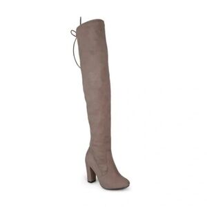Women's Over-the-Knee Suede Boots - Taupe